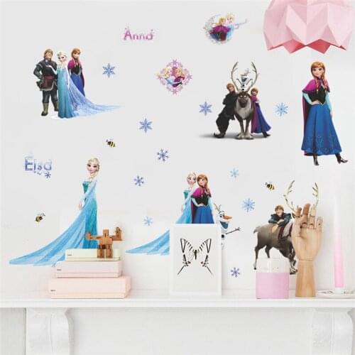 Cartoon Lovely Sticker Frozen Toys For Children Elsa And Anna Waterproof Sticker Pegatinas Children Bedroom Decoration Pusheen