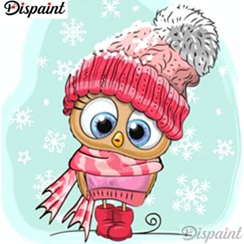Dispaint Full Square/Round Drill 5D DIY Diamond Painting "Cartoon owl" Embroidery Cross Stitch 3D Home Decor A12428
