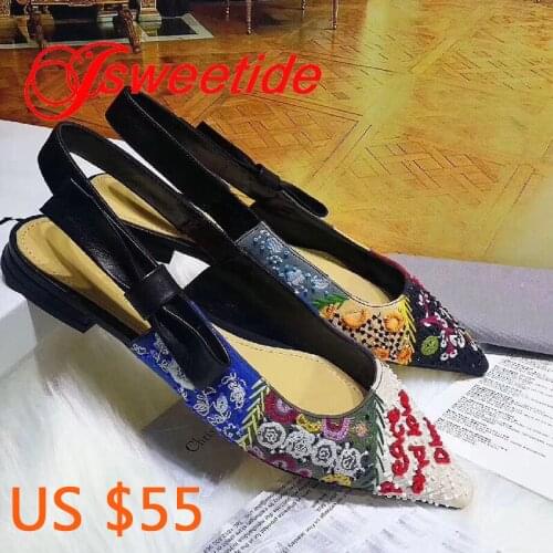 New summer High-end craft womens shoes sandals tide high quality thick Pointed flats high quality wild womens sandals shoes
