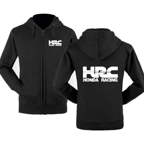 NEW HRC race motorcycle Car Logo Sweatshirt Hoodies Men Spring Autumn Fleece Cotton Zipper Jacket Male Clothing