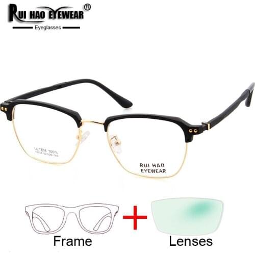 Prescription Eyeglasses Eyebrow Glasses Frame Fill Resin Lenses Optical Glasses Customize Myopia Reading Progressive Spectacles