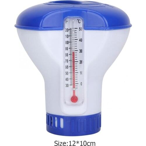 Pool Floating Pill Box Chlorine Tablet Dispenser w/Thermometer Auto Swimming Portable Outdoor Elements Swimming Accessories New