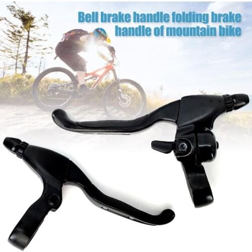 Pair Bicycle Brake Levers Bell Horn On For Mountain Road Bike V/C Disc Brake CNC Handlebar Brake Mini Alarm Ring Loud Sound