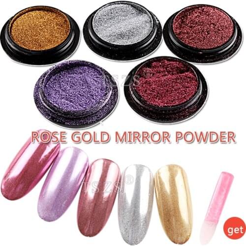 1pot/lot New ROSE GOLD NAILS POWDER Mirror Chrome Effect Pigment Nail Art Dust Pigment