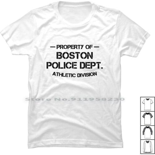 Property Of Boston Police Dept T Shirt 100% Cotton Property Popular Police Boston Movie Geek Tage Rope Prop Logo Ice Pro