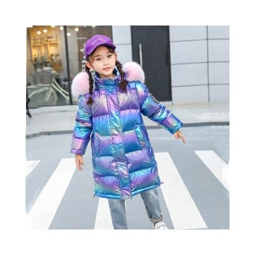 Warm 80% White duck down Jacket for Girl Winter clothes childrens Thicken Outerwear clothing parka faux fur coat snowsuit 5-16Y