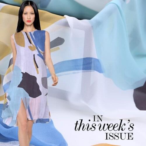 Thin Transparent Printed Silk Georgette Fabric 10 M/M Silk Georgette Silk Scarf Clothing DIY Fabric