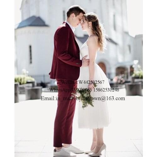 Backless Plus Size Short Wedding Dresses 2020 A Line Cheap Simple Greek Style Tea Length Vestido De Novia Bridal Gowns