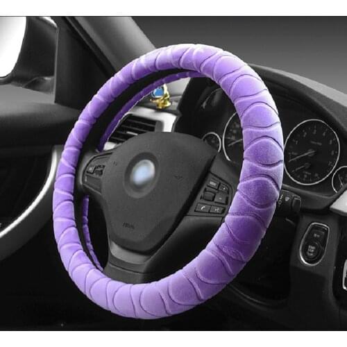 Winter Car Steering Wheel Cover Plush Warm Steering Cover Soft protection Auto SUV Universal 15" For lada subaru wrx kia