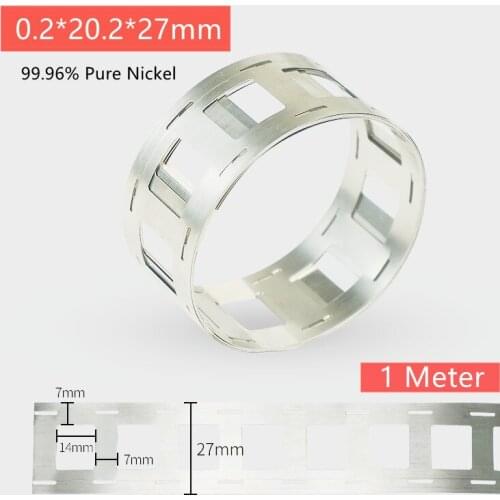 1M 0.2*20.2*27mm 99.96% Pure Nickel Strips Lithium Nickel Belt Li-ion Batteries Plate 18650 Spot welding machine Battery Pack