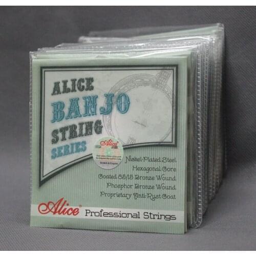 10 Sets Alice AJ07 Nickel-Plated Steel Hexagonal Core Coated Phosphor Bronze ADGC 4-Strings Banjo Strings (.009 .016 .023 .030)