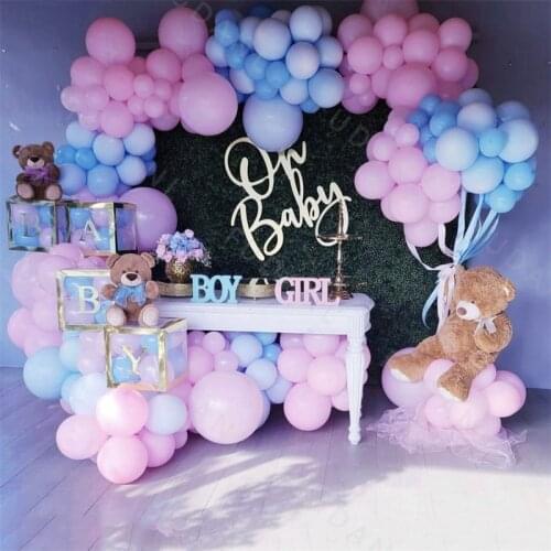 179Pcs Macaron Pink Blue Balloon Arch Garland Kit Baby Shower Kids Birthday Balloons Set DIY Wedding Backdrop Decoration