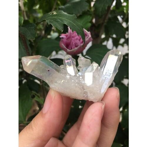 2pcs Clear Natural Beautiful White QUARTZ Crystal Cluster Specimen 55g