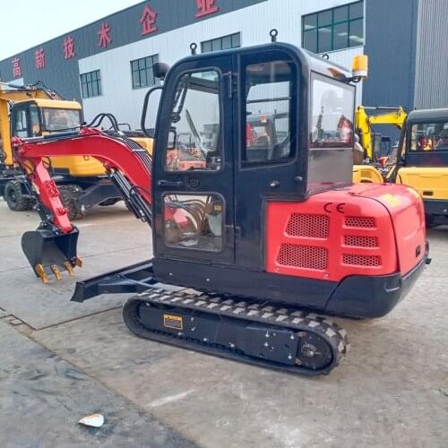 CE/EPA / ISO Certification China Closed Cabin Mini Excavator 1 ton Small Digger With Rubber Track