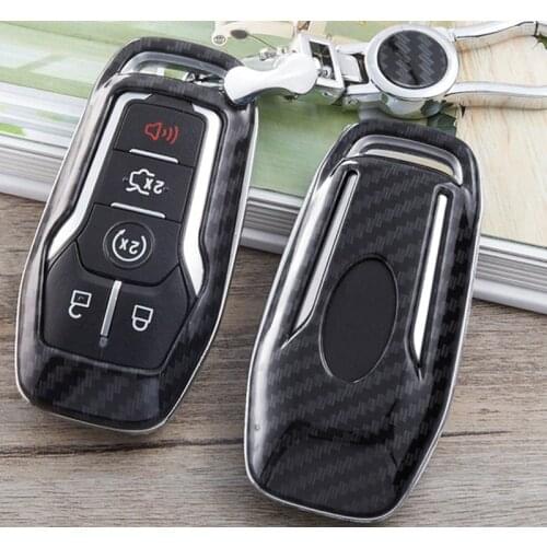 Carbon Fiber Car Remote Key Fob Cover Case For Ford Fusion Mondeo Mustang F-150 Explorer Edge 2015 2016 2017 2018 key case