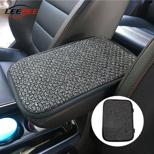 19x28.5cm Car Armrest Cover Pad Mats Anti Scratch Protector Flax Caravan Truck Off Road 4x4 Auto Accessories Decoration Interior