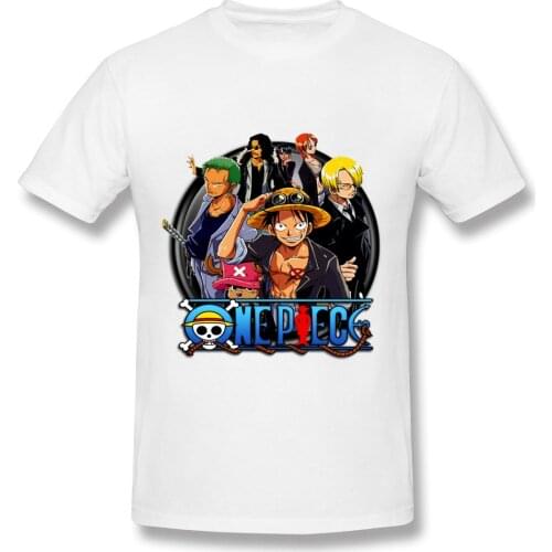 CLOOCL White Pure Cotton T-shirt Anime One Piece T-Shirts Fashion Brand Summer Harajuku Style Casual Tees Round Neck Clothes