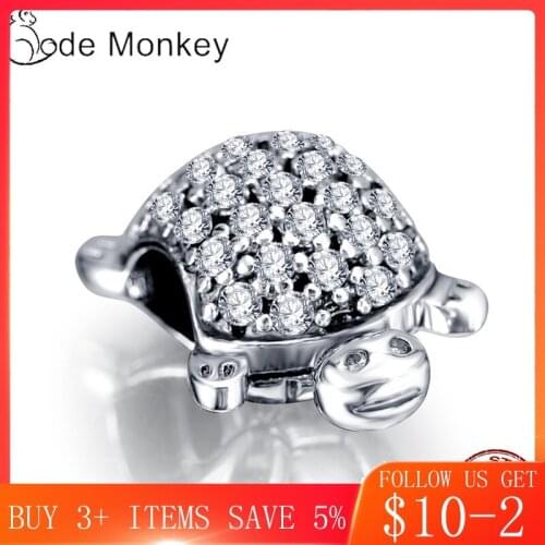 CodeMonkey 100% Real 925 Sterling Silver Little Turtle Charms Beads Fit Original 3mm Bracelet For Women DIY Jewelry Making S229