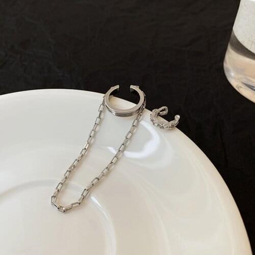 Long Tassel Asymmetric Earrings Simple Chic Gold Silver Color Fashion No Piercing Cartilage Ear Clip for Women Romantic Jewelry