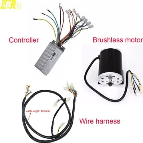 TDPRO Electric Starter Brushless Motor Controller Wire Harness Loom Current Stabilizer For 1800W 48V Electric Go Kart Pitbike