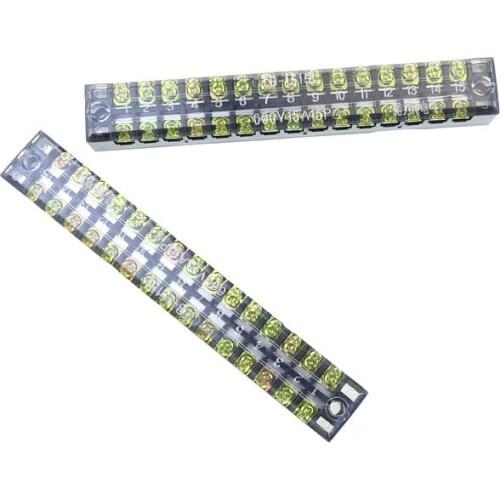 TB-1515 Fixed Terminal Block 600V 15A 15P Screw Terminal Barrier COPPER FREE SHIPPING