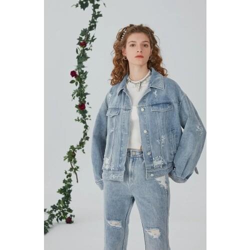 IRINACH346 Spring Summer 2021 Original Design New Arrivals Short Oversized Denim Jacket Women