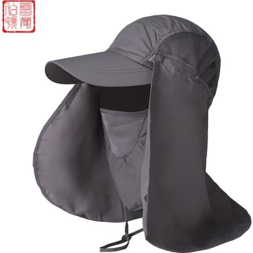 Outdoor sun protection cap quick-drying fishing hat all-around visor UV protection male fisherman hat breathable mountaineering