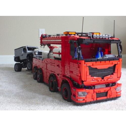 MOC technology building block bat rescue vehicle fire engine electric remote control difficult to assemble toy gift model DIY