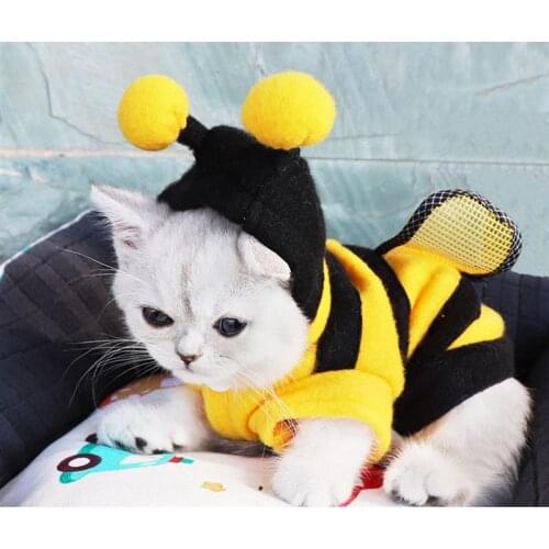 Pet Dress-Up Costume Cute Dog One-Piece Clothes Pet Costume Four-Leg Bee Cosplay Clothes For Cat Dogs Costumes Size XS-XL