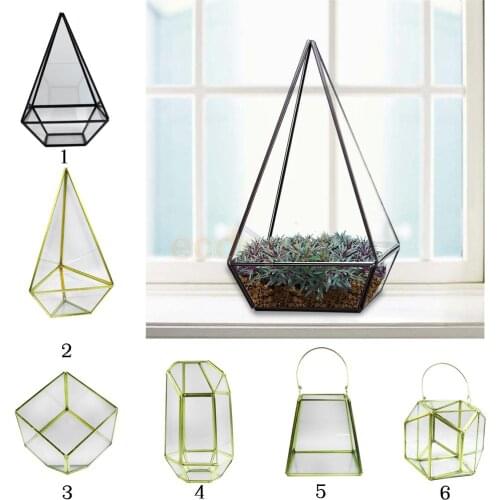 MagiDeal Geometric Glass Flower Pot Terrarium Container Tealight Candle Holder for Table Deck patio today Room Home Decoration