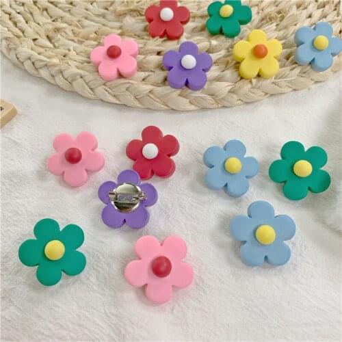 Cute Candy Sun Flower Blossom Flower Resin Pins Cartoon Plant Creative Sweater Lapel Badges Brooches Gifts for Girls Jewelry