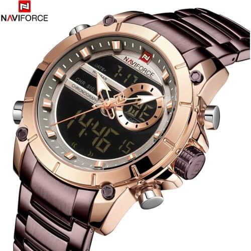 NAVIFORCE New Sports Men Watches Top Luxury Brand Quartz Wrist Watch Man Waterproof Dual Time Date Clock Male Relogio Masculino