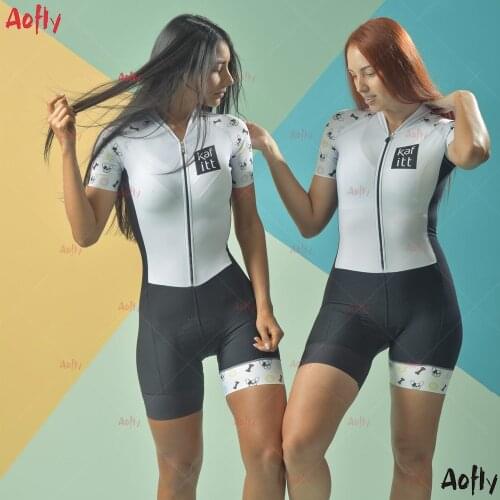 Kafitt New Cycling Suit Suit Womens Professional Triathlon Racing Team Jersey Jumpsuit Long Sleeve Tight Cycling Suit 9D Gel