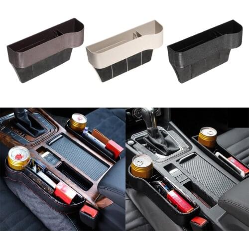 Left/Right Car Seat Gap Organizer Passenger Driver Side PU Plastic Storage Box Phone Holder Organizer Car Accessories Interior