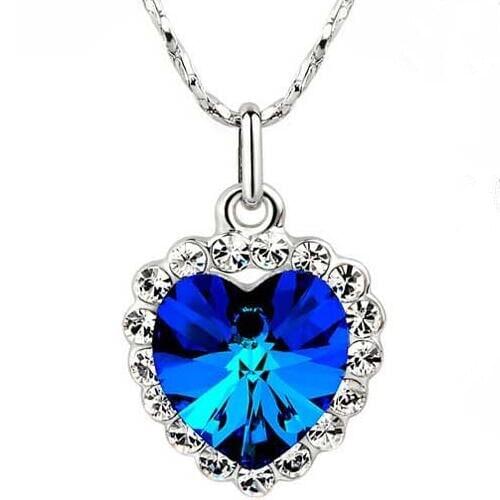 N124 Small Size Titanic Heart Necklace Silver Plated Jewelry Necklace Allergy Free Necklace Fashion Accessories