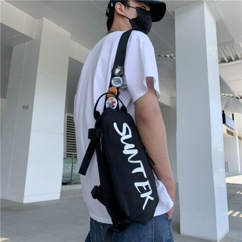Top Quality Twill Canvas Casual Chest Pack Bag Cycling Sport Waist Bag Boy Girl Travel Shoulder Crossbody Bag for Teenage