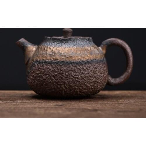 Manual Retro Japanese Stoneware Teapot Gilded Iron Glaze Tea Pots Traditional Chinese Tea Set ChinaTea Tea Kettle Tea Set Siteel