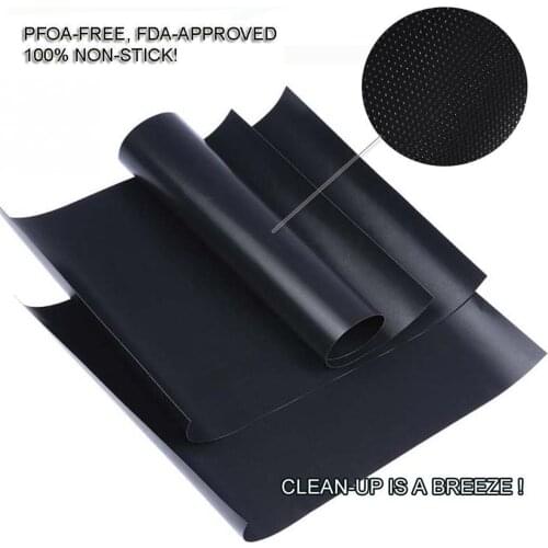 BBQ Grill Mesh Mat Reusable Sheet Resistant Non-Stick Barbecue Bake Meat Black