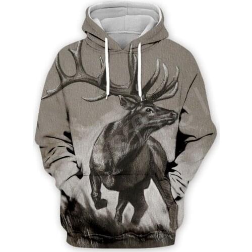 Tessffel Animal Wild Deer Hunting Hunter Pullover Tracksuit Unisex Casual MenWomen 3DPrint Zipper/Sweatshirts/Hoodies/Jacket S15