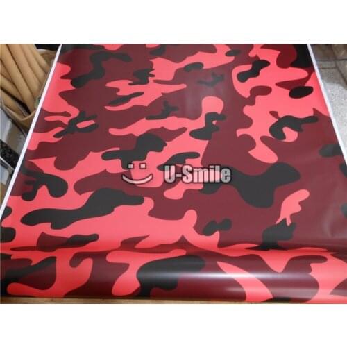 Elite Red Jumbo Camouflage Vinyl Wrap Film Red Camo Vinyl Roll Bubble Free For SUV TRUCK Jeep Wraps 30M/Roll