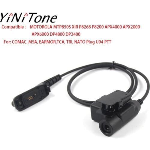 Military Headset U94 PTT For COMTAC MSA EARMOR TCA TRI NATO plug for MTP850S XIR P8268 APX4000 APX2000 APX6000 DP4800 DP3400
