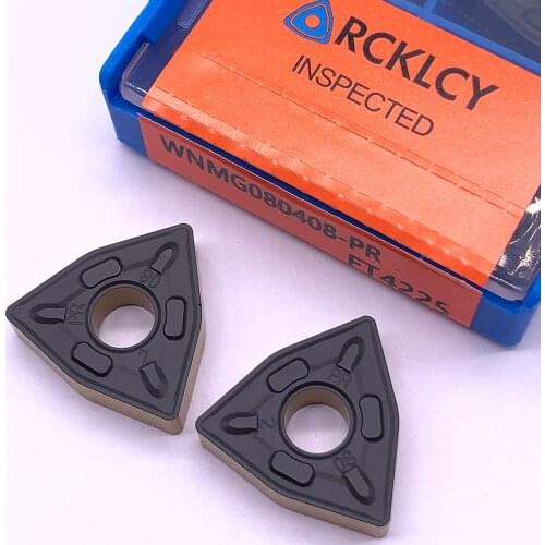 10pcs RCKLCY Turning Tool Carbide inserts WNMG080408 PR FT4225 External carbide turning inserts for steel cutting tool cnc plate