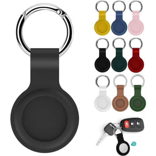 For Apple Airtags Liquid Silicone Protective Sleeve For Airtags Locator Tracker Anti-lost Device Keychain Protective Sleeve