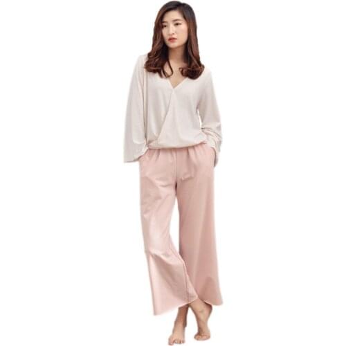Yomrzl A812 New arrival spring cotton womens pajama set 2 piece home style daily clothes indoor clothes