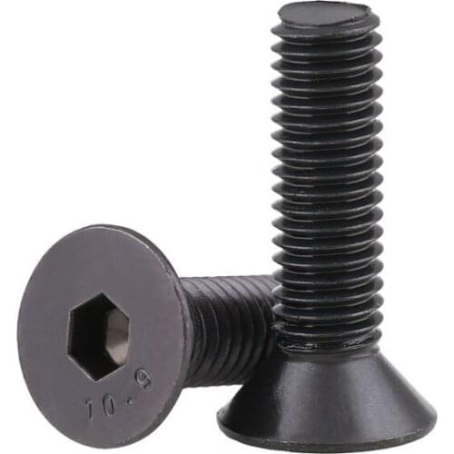 10.9 Level American Flat Head Hexagon Socket Screw UNC Countersunk Head Hex Socket Bolts 4#-40 6#-32 8#-32 5PCS