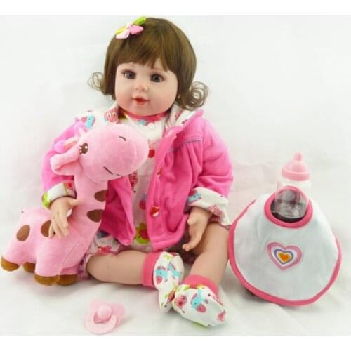 20inch 50cm Beautiful Baby Vinyl Reborn Silicone Dolls Beautiful Coat Lovely Short Hair Doll Baby Girl Christmas Festival Gift