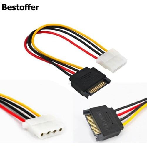 20 Pieces/Pack SATA 15-PIN Male Power For Molex IDE 4-PIN Female Drive Adapter Cable