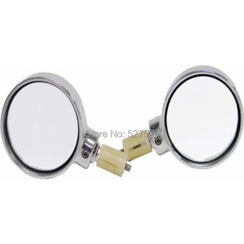 2X Motorcycle Chrome CONVEX 7/8" HANDLE BAR END MIRRORS For CBR R1 R6 GSXR Ninja ZX