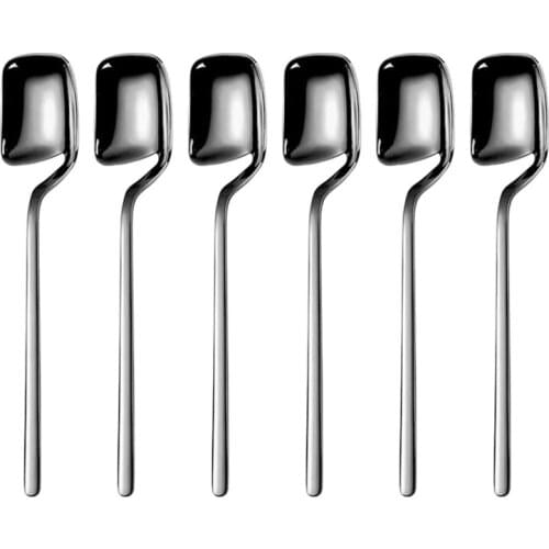 6 Pcs Mini Spoons,Coffee Spoons,Small Spoons, Dessert Spoon, Ice Cream Spoon, Stirring Spoon,Black