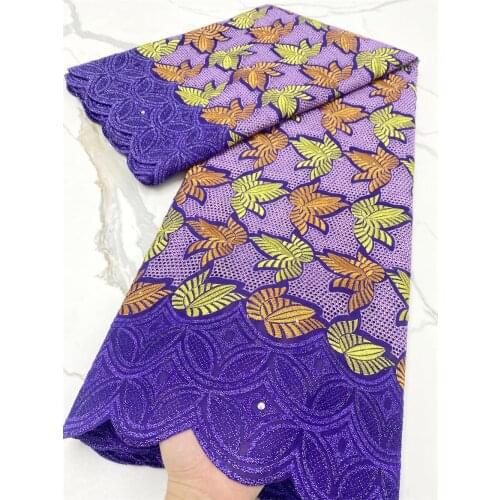 African Swiss Voile Lace High Quality Best Lilac French Cotton Lace Fabric For Nigeria Embroidery Lace For Wedding 4155B